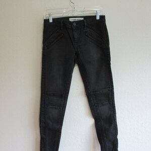 ETIENNE MARCEL Black Skinny 27 Zip Pockets Double Knee Denim Jeans